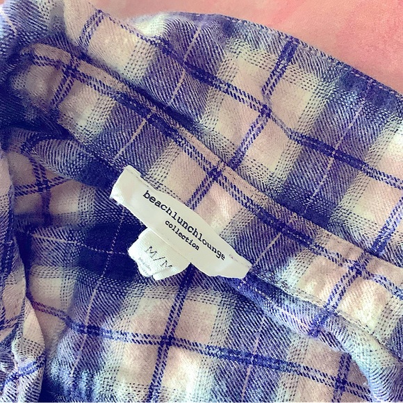 beachlunchlounge pink white and blue cotton flannel - Picture 3 of 3